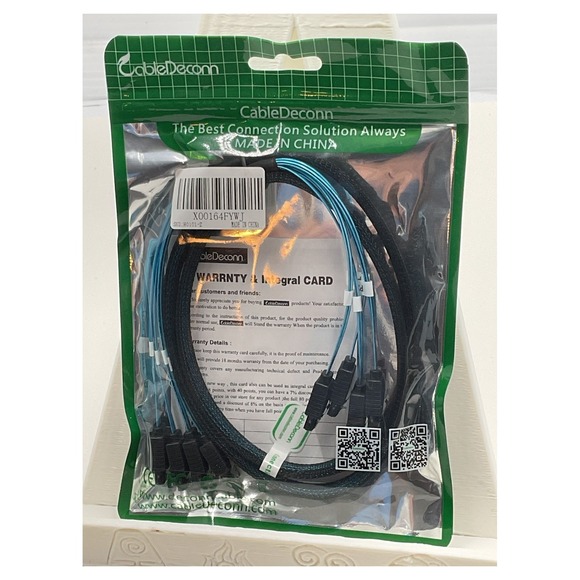 CableDeconn Other - CableDeconn‎ SFF-8087 to 4 SATA Cable with Latches Blue